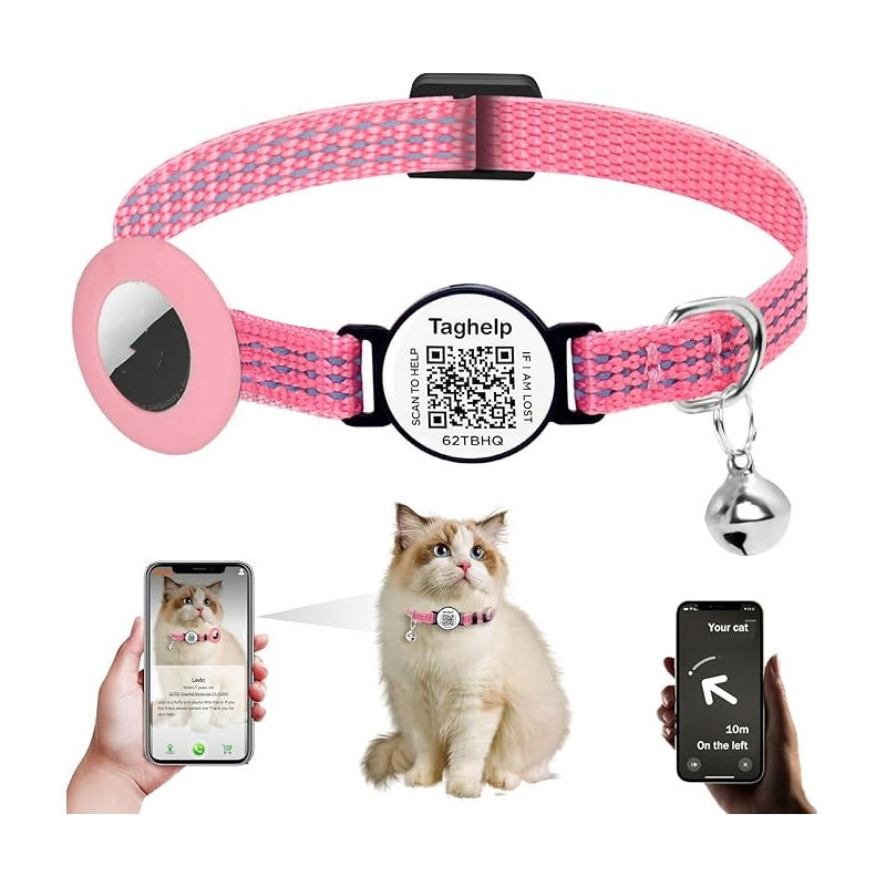 SmartSafe Cat Collar with Reflective QR Tag