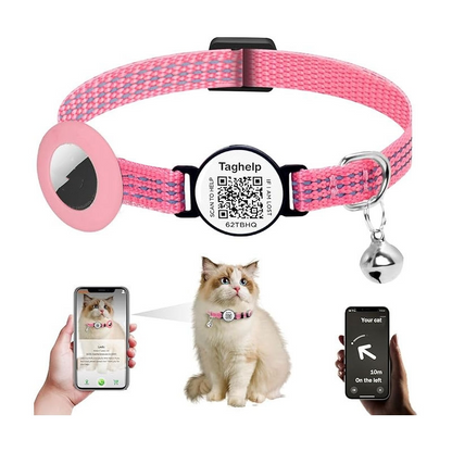 SmartSafe Cat Collar with Reflective QR Tag