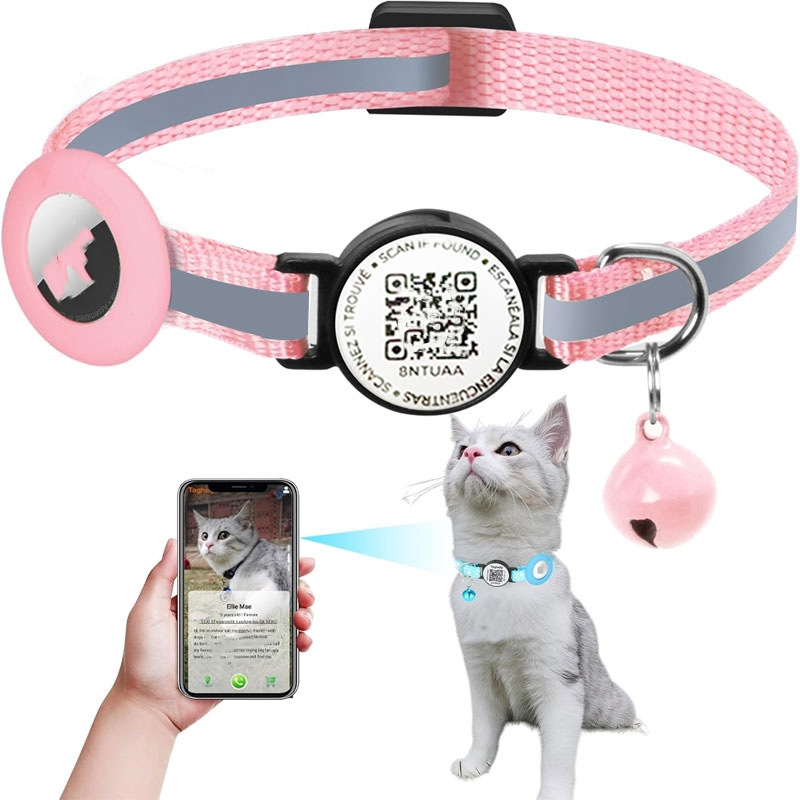 SmartSafe Cat Collar with Reflective QR Tag