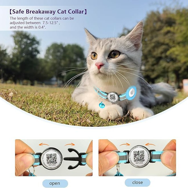 SmartSafe Cat Collar with Reflective QR Tag