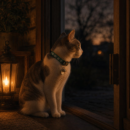 SmartSafe Cat Collar with Reflective QR Tag