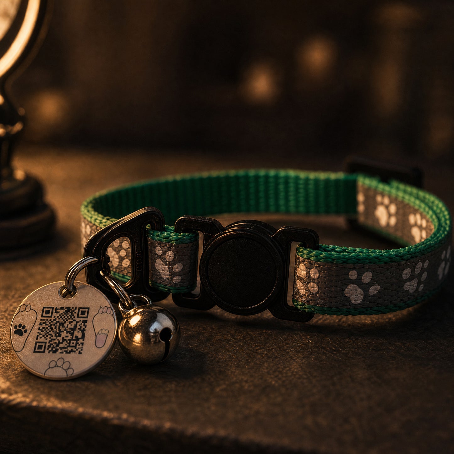 SmartSafe Cat Collar with Reflective QR Tag