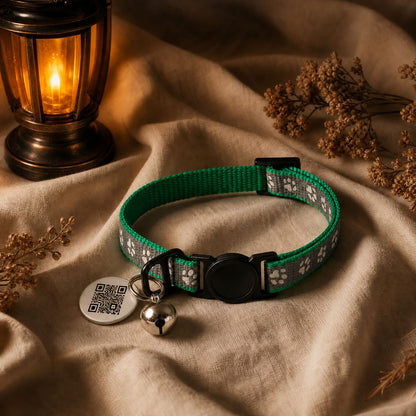 SmartSafe Cat Collar with Reflective QR Tag