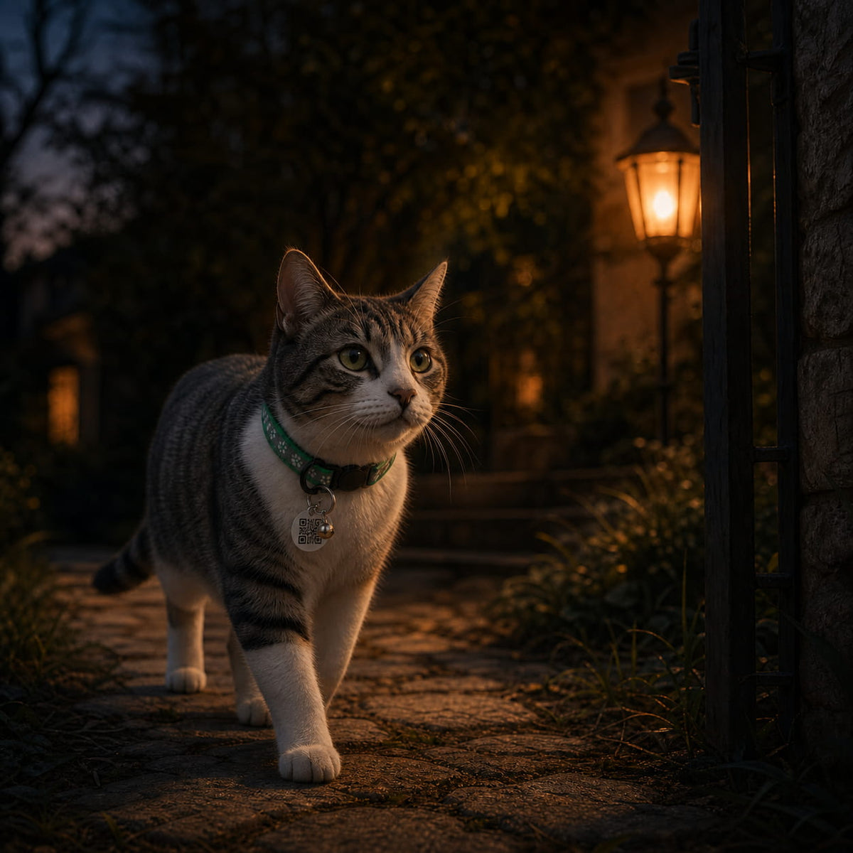 SmartSafe Cat Collar with Reflective QR Tag