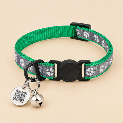 SmartSafe Cat Collar with Reflective QR Tag
