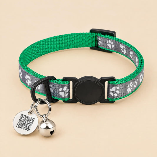 SmartSafe Cat Collar with Reflective QR Tag