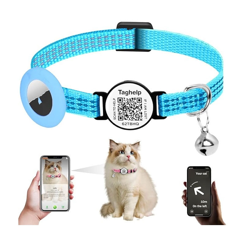 SmartSafe Cat Collar with Reflective QR Tag